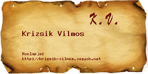 Krizsik Vilmos névjegykártya